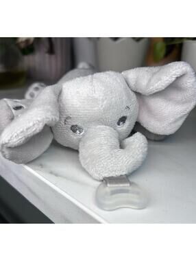 AVENT Soothies Pacifier Holder Snuggle Soother Plush Elephant 6.5” Baby Toy